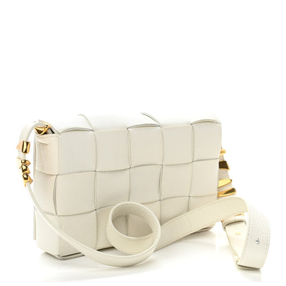 Bottega Veneta Grained Calfskin Maxi Intrecciato Cassette Crossbody Bag White 3 of 10