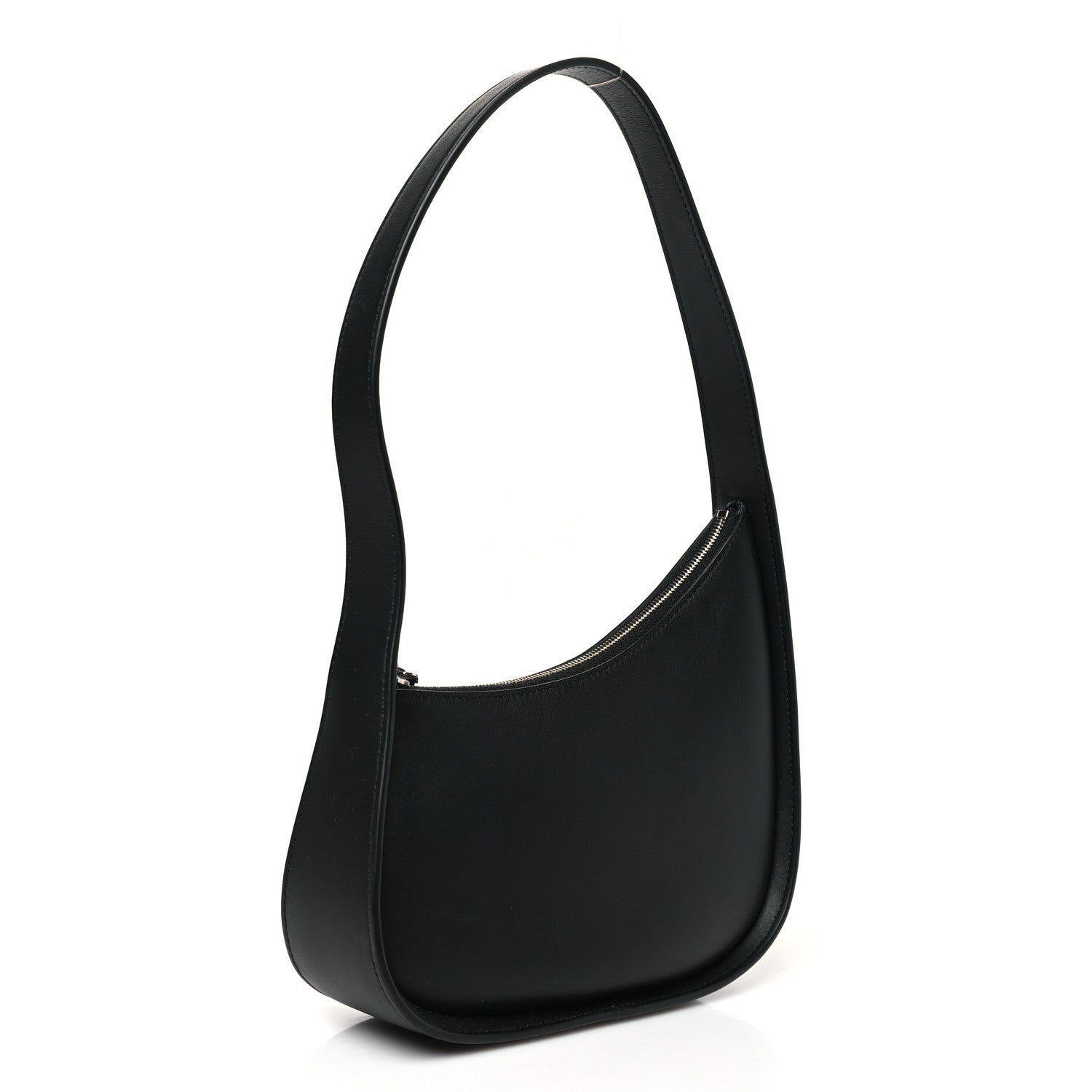 The Row Smooth Calfskin Half Moon Shoulder Bag Black 3 of 9