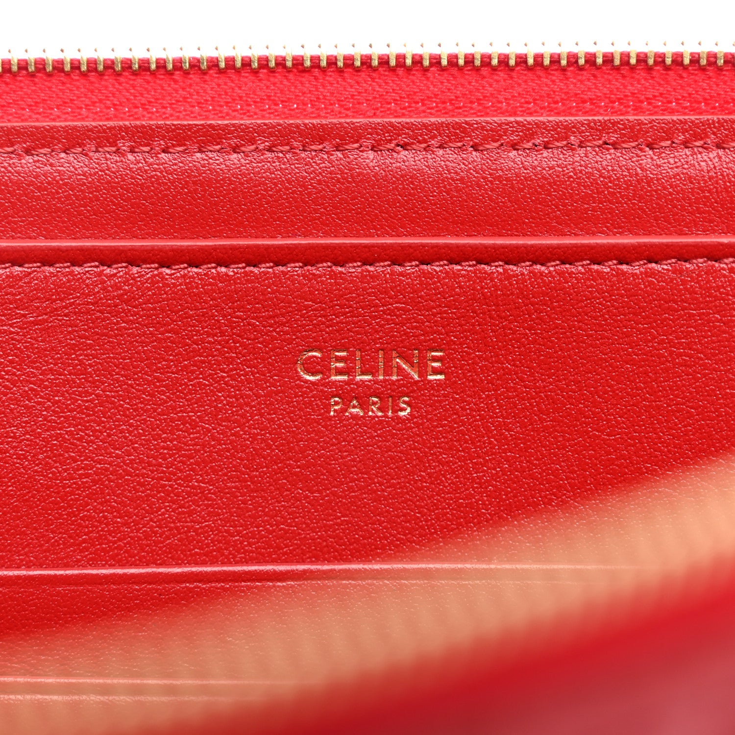 Celine Calfskin Quilted C Charm Pouch Red 6 of 6
