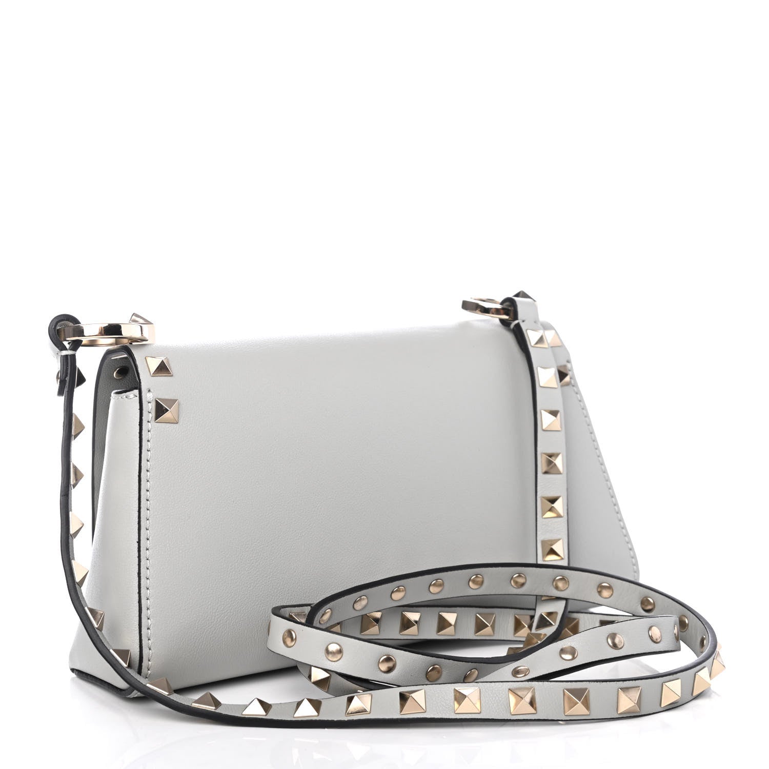 Valentino Garavani Vitello Rockstud Crossbody Bag Grey 3 of 4