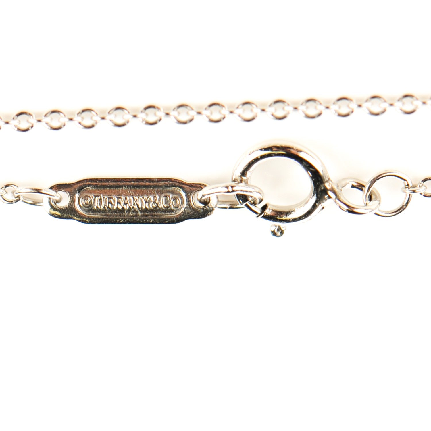 Tiffany Platinum Diamond Heart Key Pendant Necklace 4 of 5