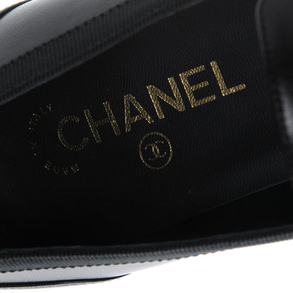 Chanel Lambskin CC Mocassin Loafers 37 Black 7 of 9