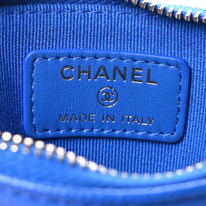 Chanel Caviar Quilted Zip Card Holder Wallet Blue 6 of 10