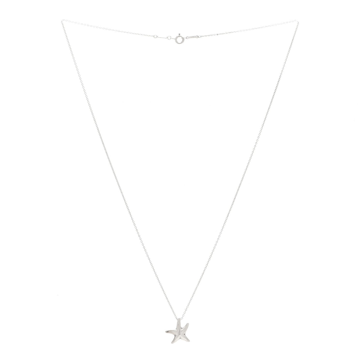 Tiffany Sterling Silver 15mm Elsa Peretti Starfish Pendant Necklace 3 of 6