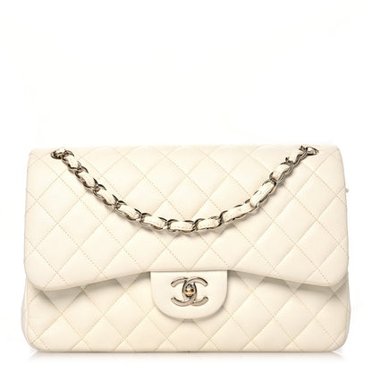 Chanel Caviar Quilted Jumbo Double Flap White 1 of 22