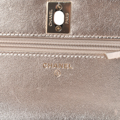 Chanel Metallic Lambskin Quilted Trendy CC Wallet On Chain WOC Gold 6 of 9