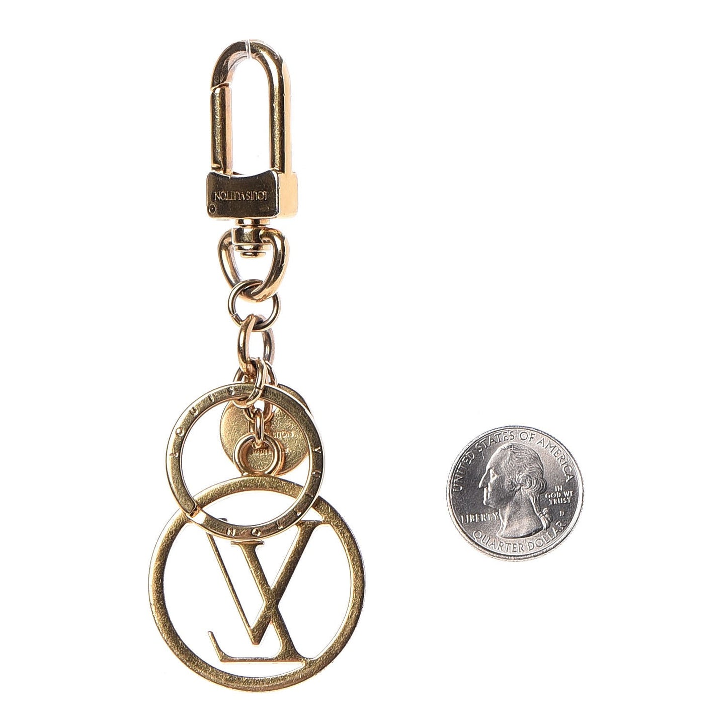 LV Circle Bag Charm Key Holder Gold
