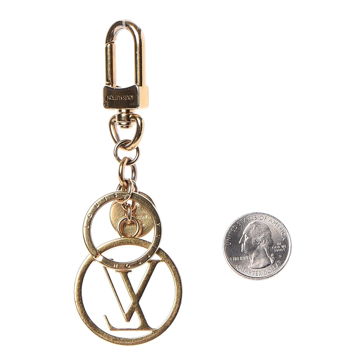 Louis Vuitton LV Circle Bag Charm Key Holder Gold 2 of 4