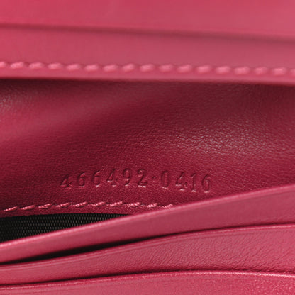 Gucci Velvet Matelasse Pearl Love Embroidered GG Marmont Card Case Wallet Light Raspberry Rose 7 of 8