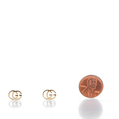 Gucci 18K Yellow Gold GG Tissue Stud Earrings 2 of 7