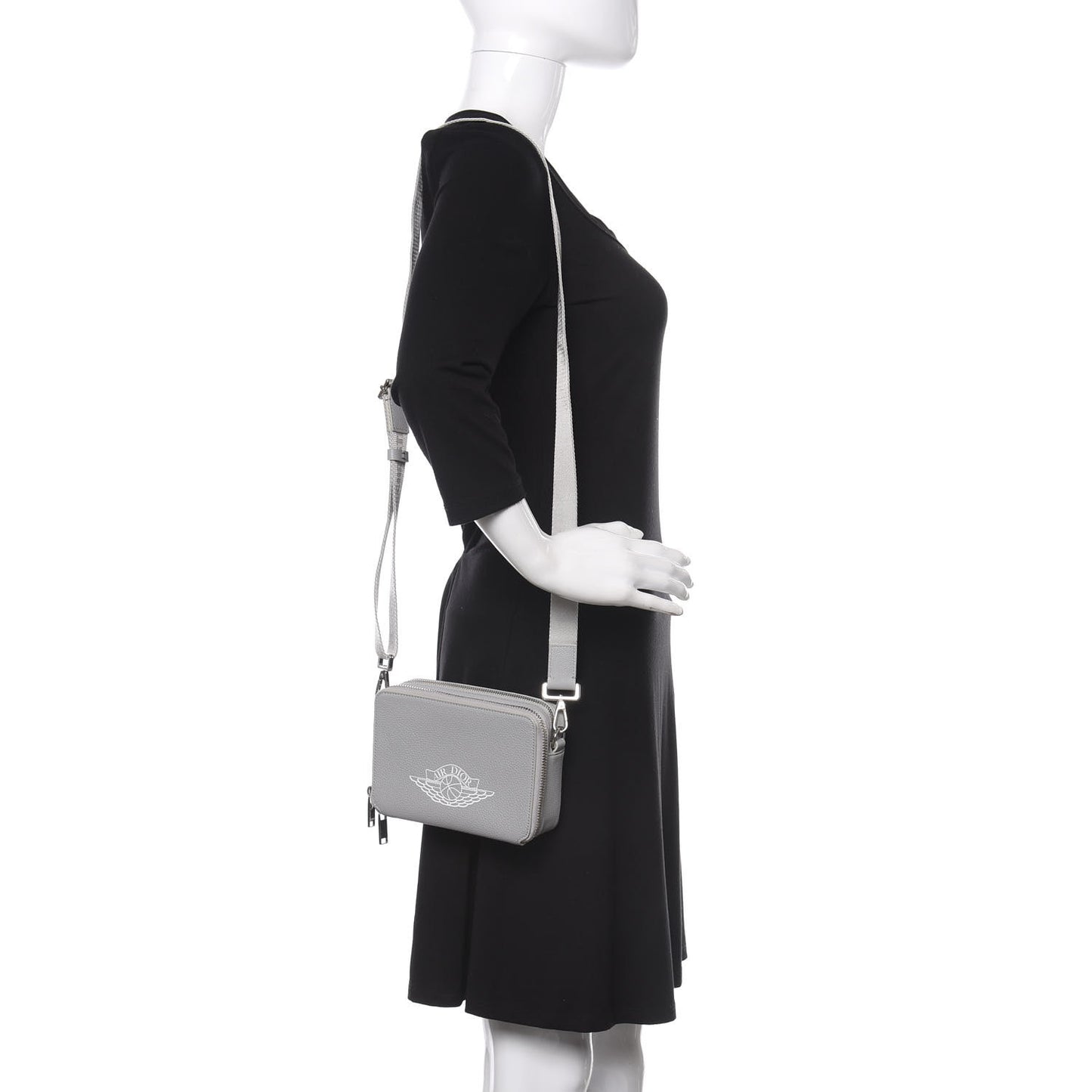 X AIR JORDAN Grained Calfskin Crossbody Grey