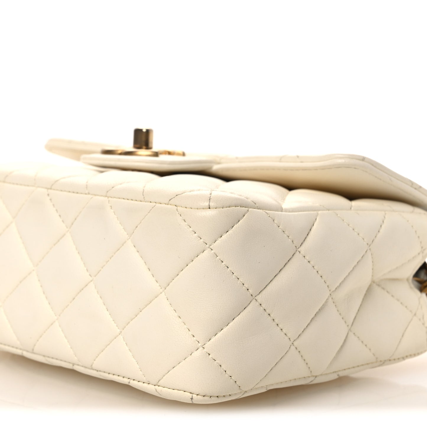 Lambskin Quilted Casino Chips Small Square Flap White