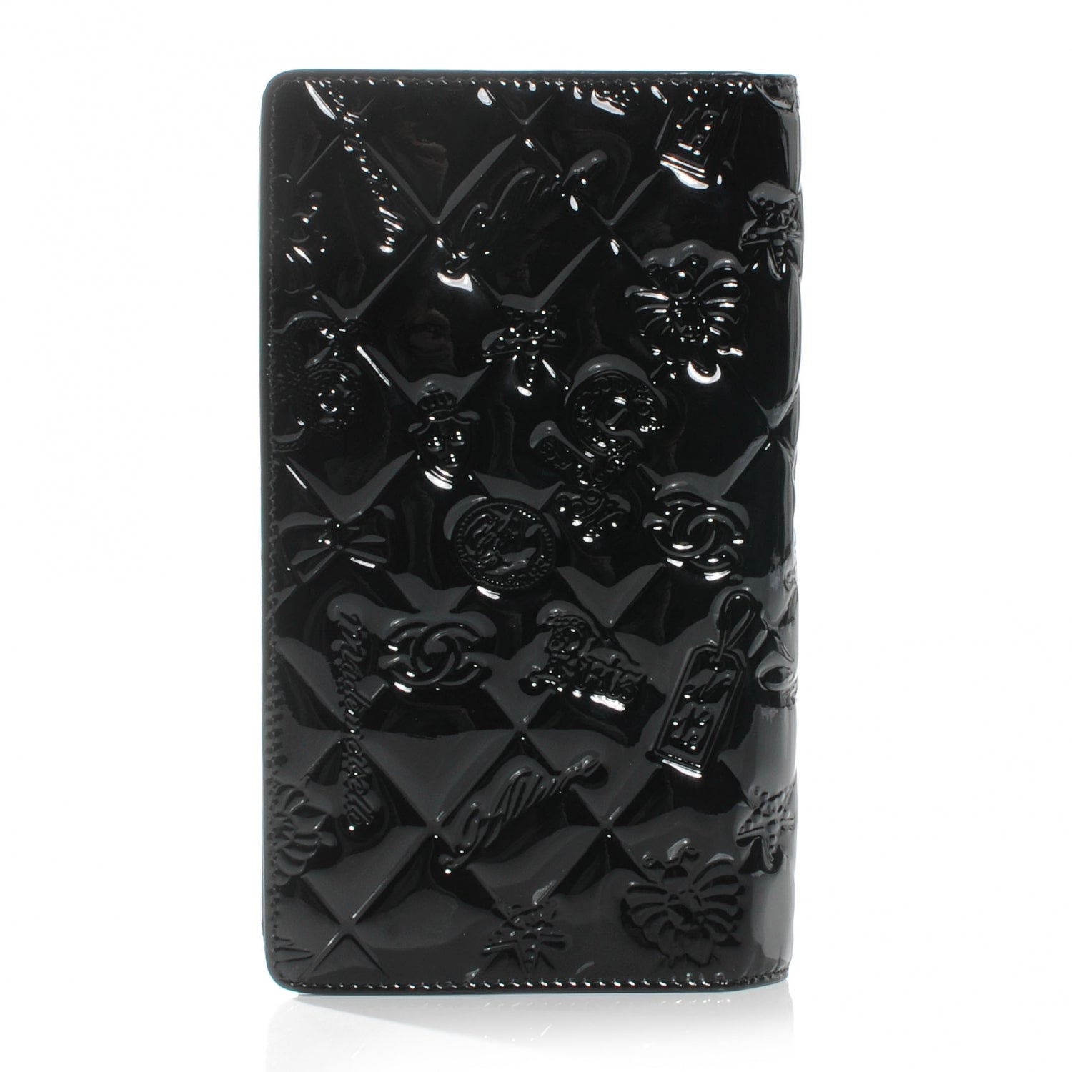 Chanel Patent Calfskin Lucky Symbols Yen Wallet Black 4 of 10