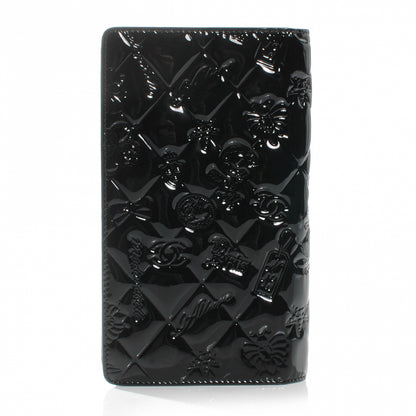 Chanel Patent Calfskin Lucky Symbols Yen Wallet Black 4 of 10