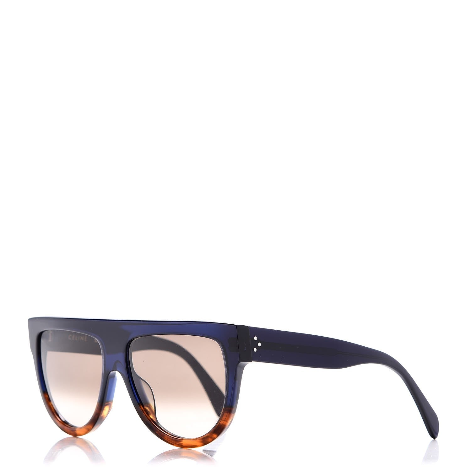 Celine Acetate Shadow Sunglasses CL 41026/S Tortoise Havana Blue 1 of 7