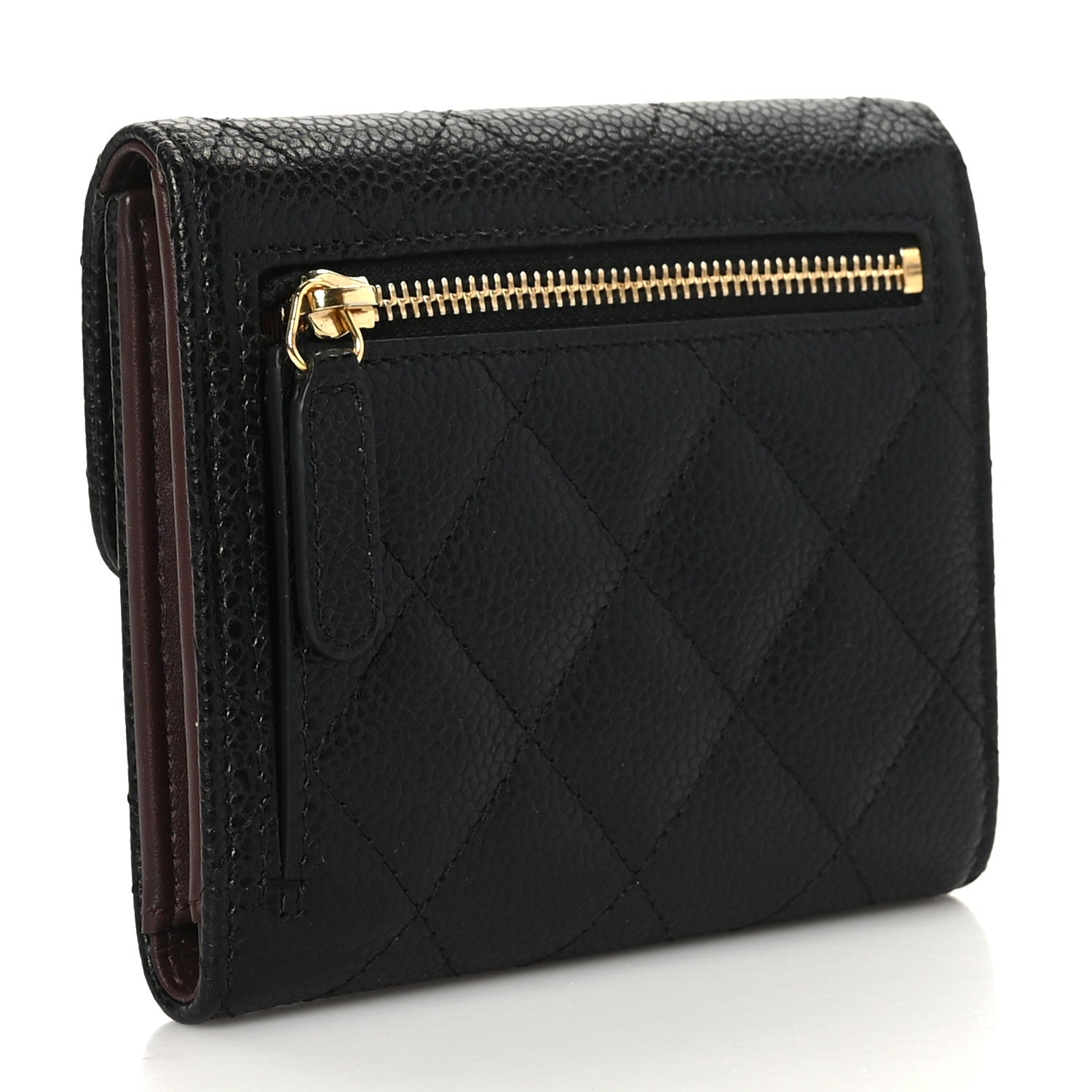 Chanel Caviar Quilted Flap Card Holder Wallet Black 3 of 8