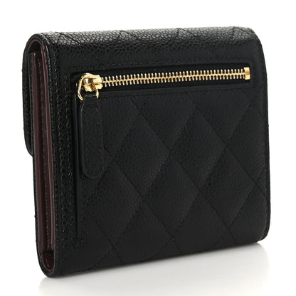 Chanel Caviar Quilted Flap Card Holder Wallet Black 3 of 8