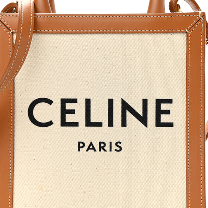 Celine Canvas Calfskin Mini Vertical Cabas Natural Tan 6 of 9