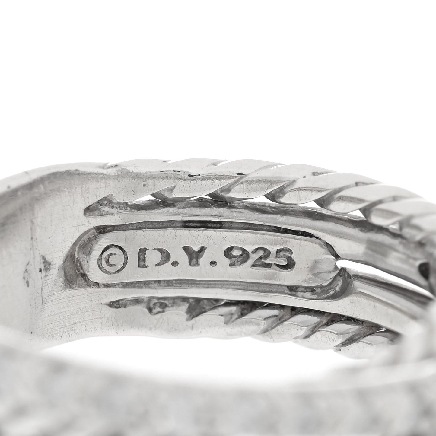 Sterling Silver Diamond 6.8mm Crossover Ring 49 4.75