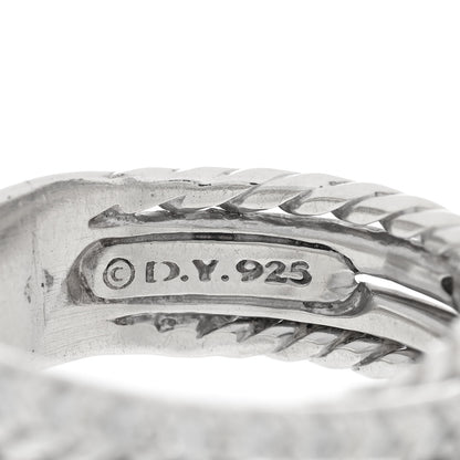 David Yurman Sterling Silver Diamond 6.8mm Crossover Ring 49 4.75 4 of 4
