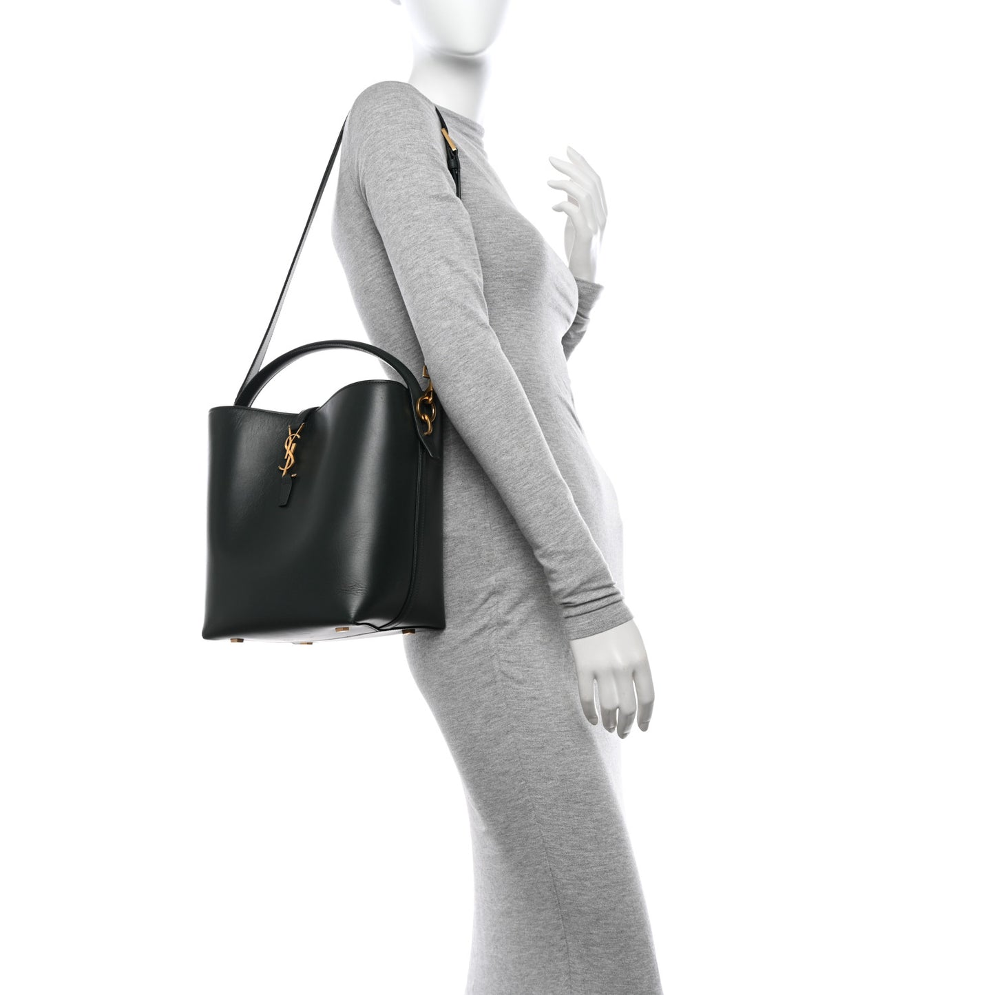 Shiny Calfskin Le 37 Bucket Bag Vert Fonce