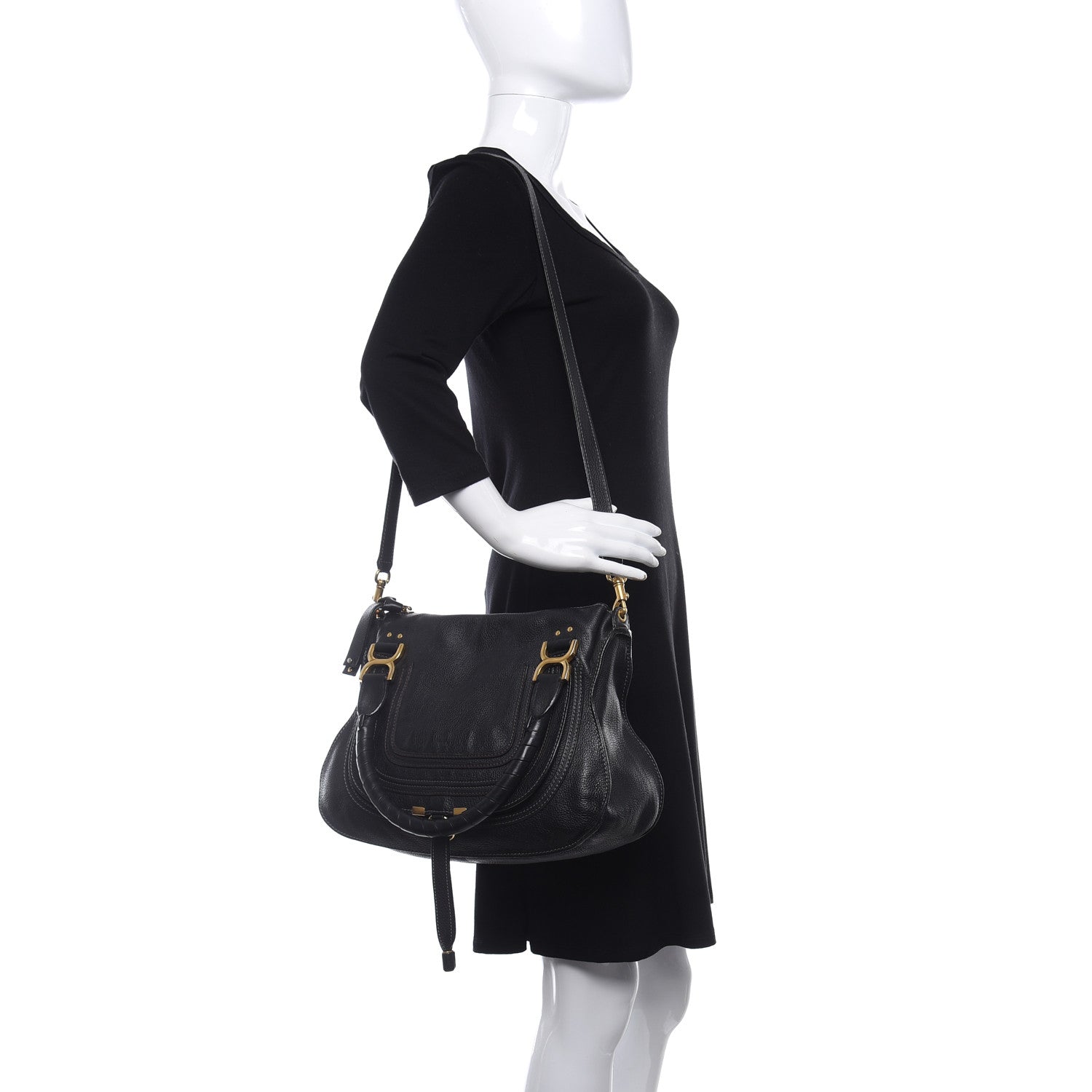 Chloe Calfskin Medium Marcie Satchel Black 2 of 17