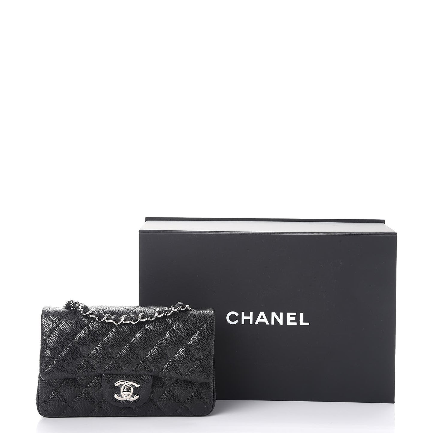 Caviar Quilted Mini Rectangular Flap Black