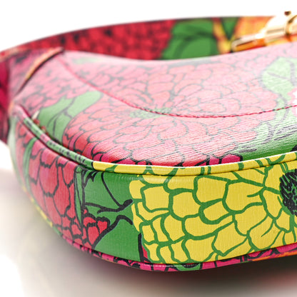 Gucci X KEN SCOTT Textured Calfskin Pomponica Print Small Jackie 1961 Hobo Multicolor Fuxia Pompon 9 of 10