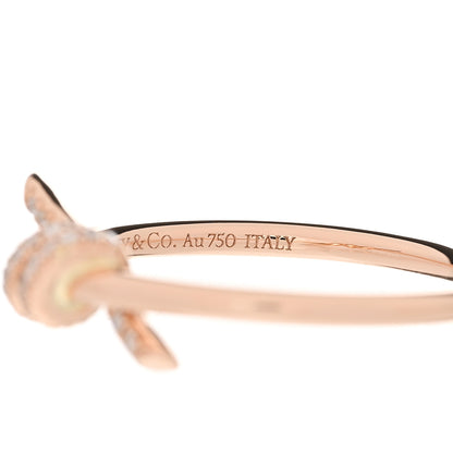 Tiffany 18K Rose Gold Diamond Small Knot Ring 55 7.25 5 of 6