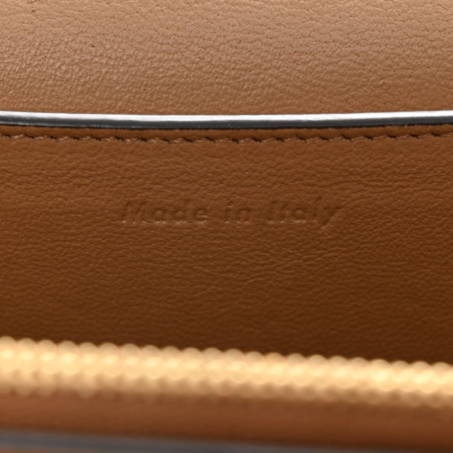 Shiny Smooth Calfskin Medium Frame Shoulder Bag Tan Optic White