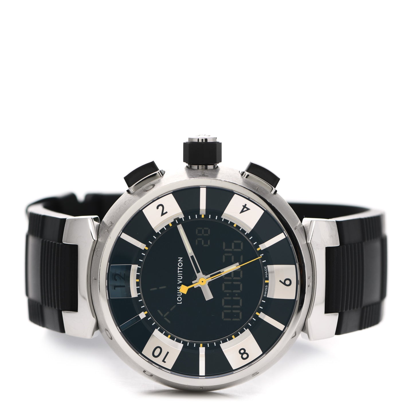 Stainless Steel Rubber 41mm Tambour GMT Automatic Watch Black