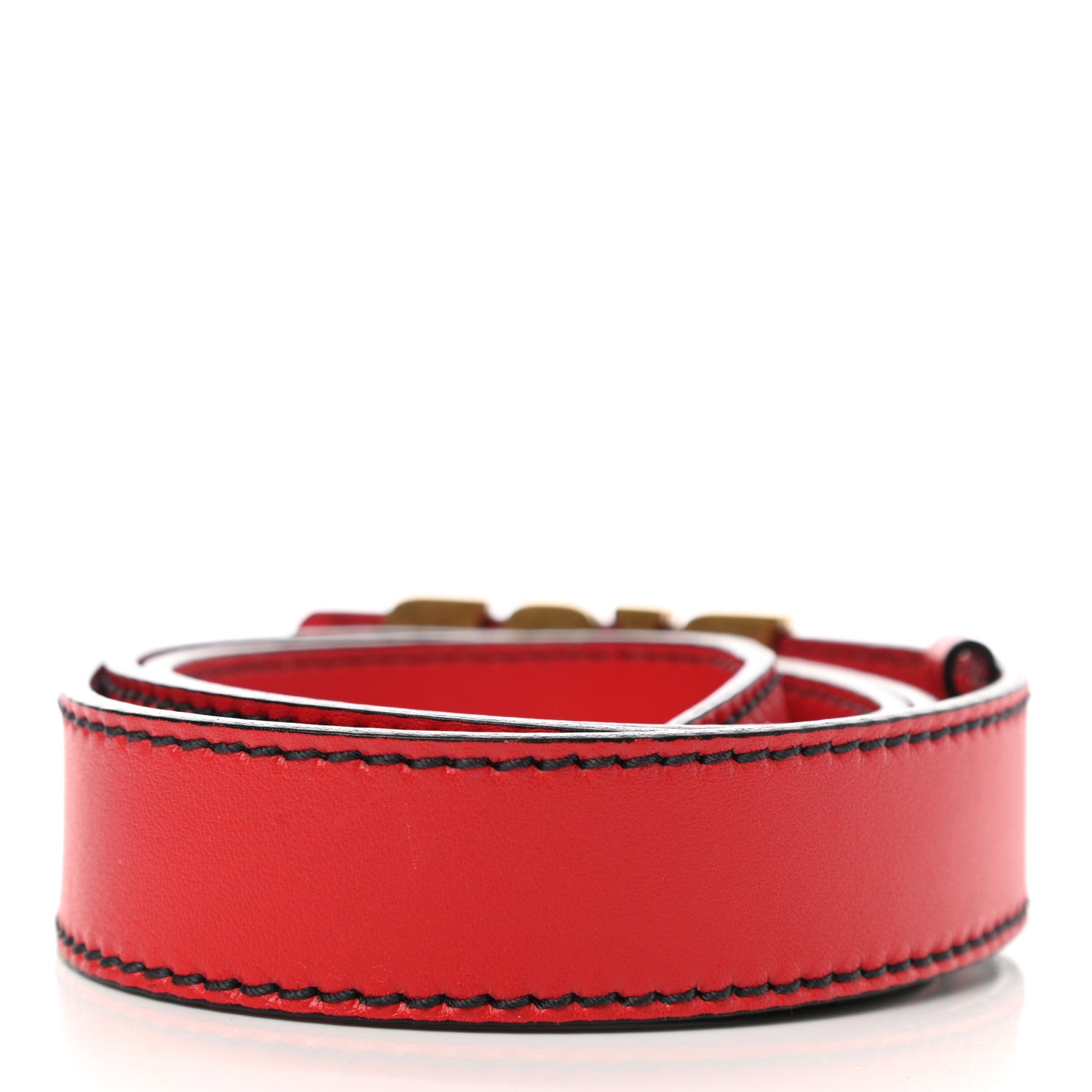 Christian Dior Calfskin D Fence Belt 90 Red 2 of 4