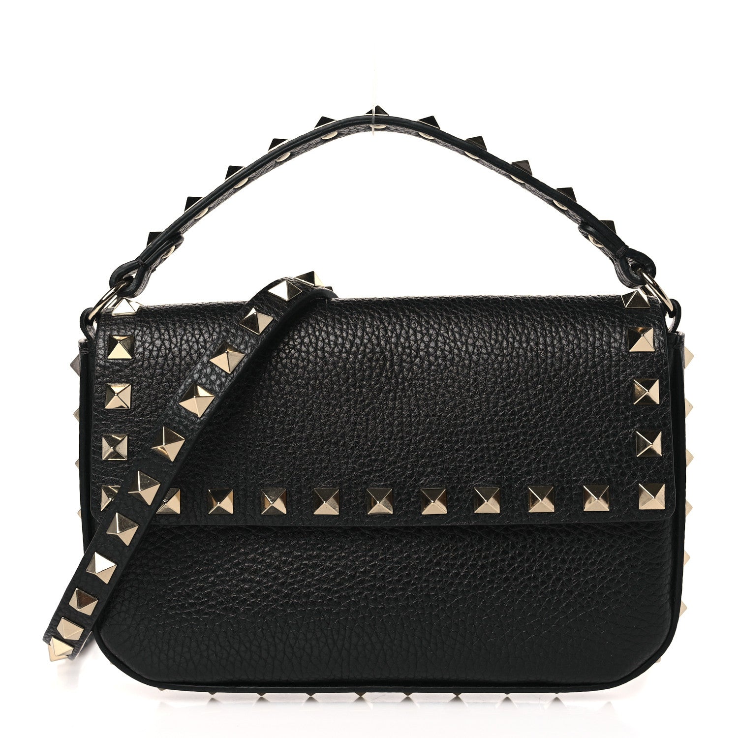 Valentino Garavani Grainy Calfskin Rockstud Crossbody Pouch Black 1 of 9