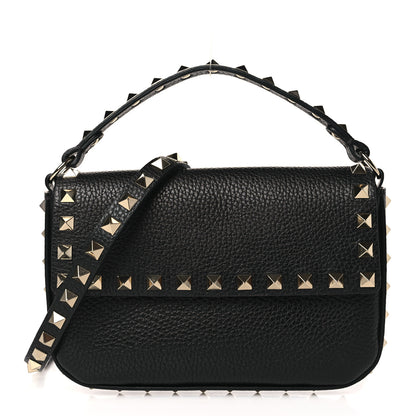 Valentino Garavani Grainy Calfskin Rockstud Crossbody Pouch Black 1 of 9