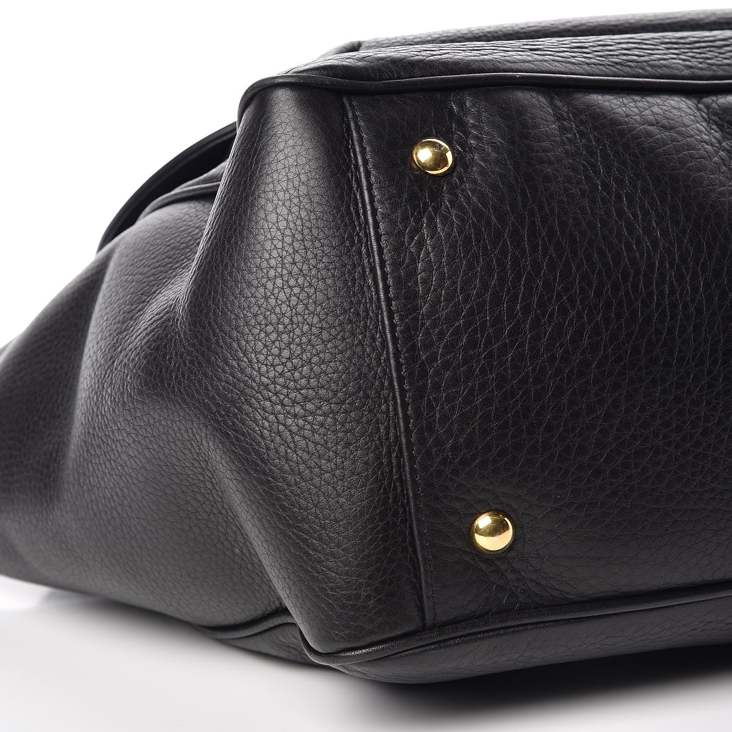 Gucci Pebbled Calfskin Medium 1973 Top Handle Satchel Black 10 of 16
