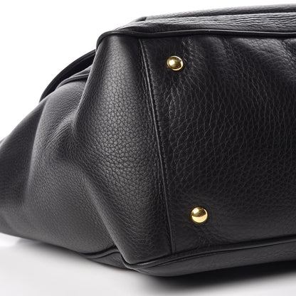 Gucci Pebbled Calfskin Medium 1973 Top Handle Satchel Black 10 of 16