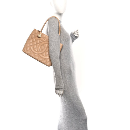 Chanel Caviar Quilted Medallion Tote Beige 2 of 10