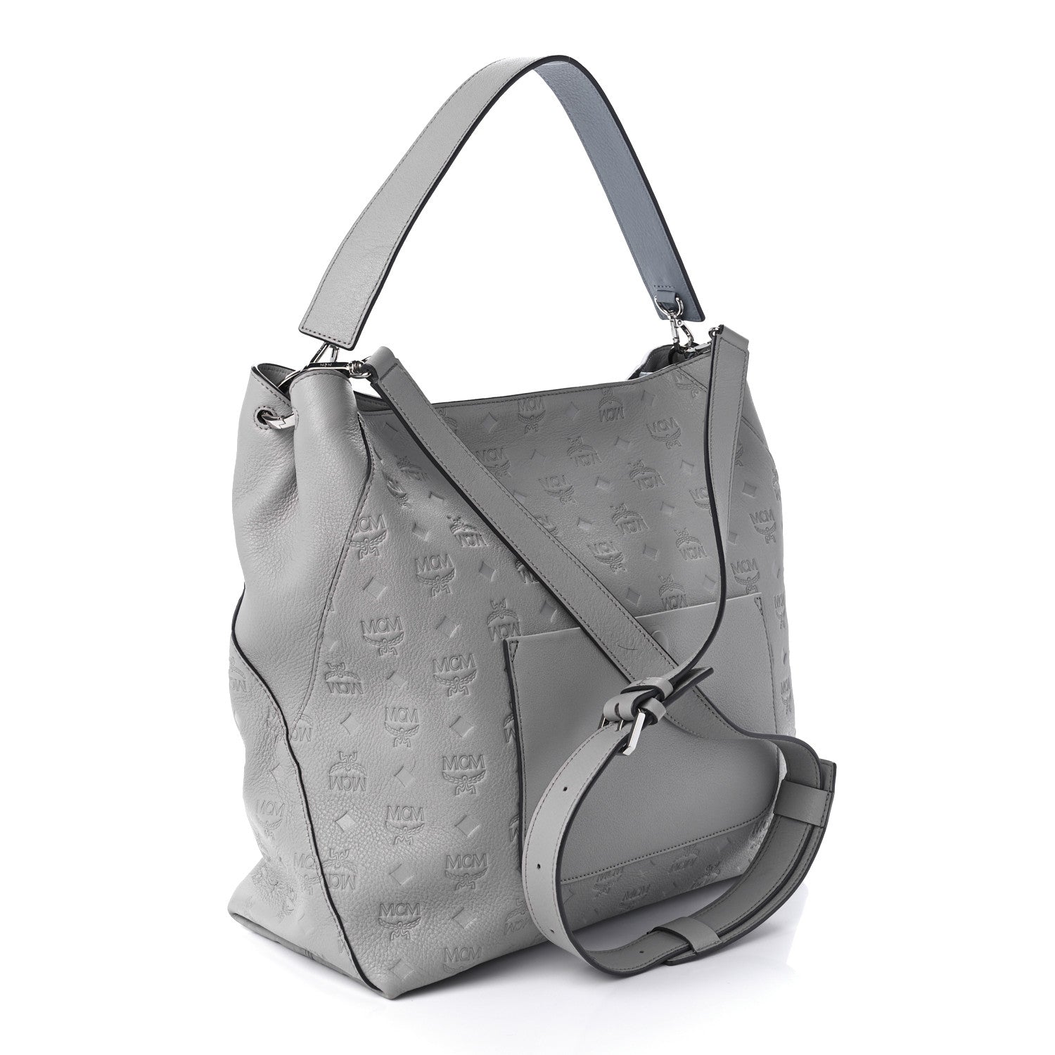 MCM Calfskin Ottomar Monogram Medium Klara Hobo New Beige 2 of 9