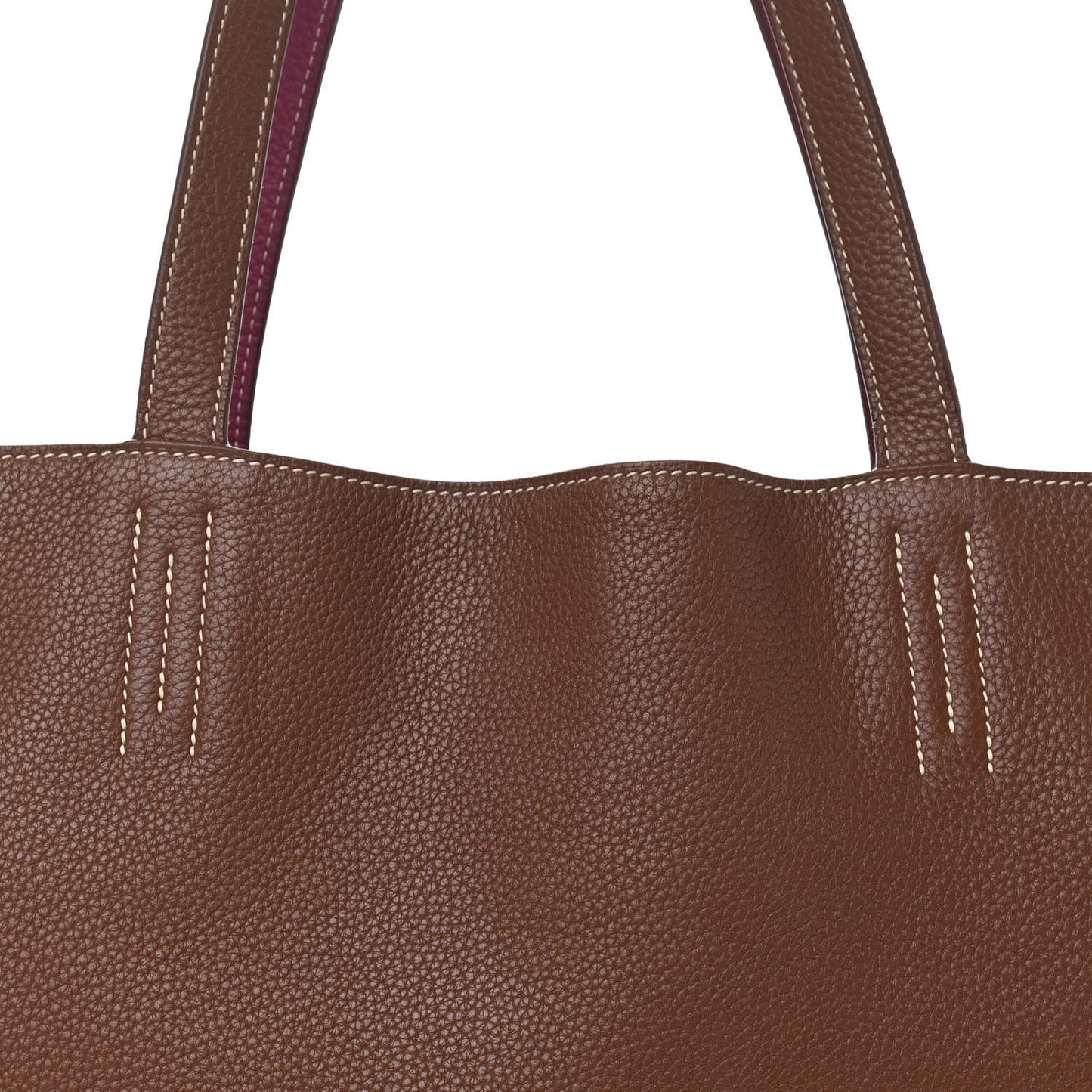 Taurillon Clemence Double Sens 45 Reversible Tote Marron D'Inde Tosca