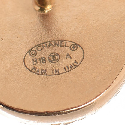 Chanel CC Round Earrings Gold 5 of 6