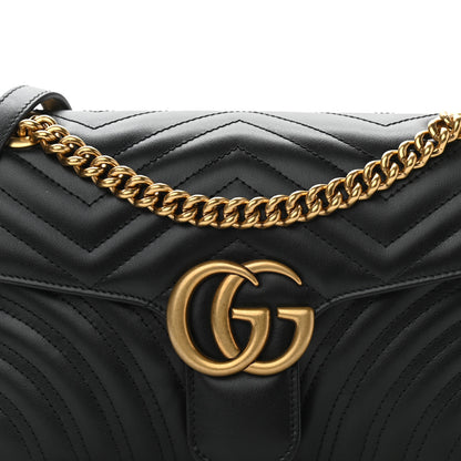 Gucci Calfskin Matelasse Small GG Marmont Shoulder Bag Black 8 of 10