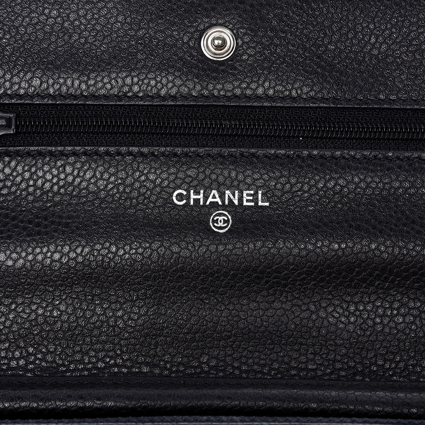 Caviar Quilted Wallet On Chain WOC Navy