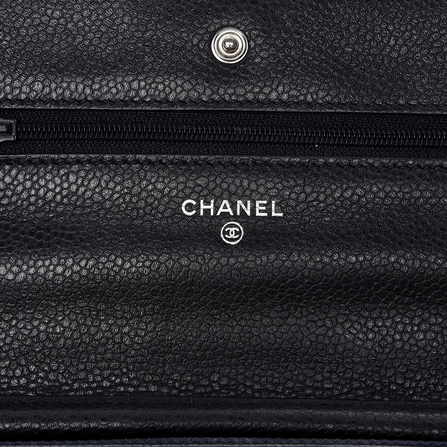 Chanel Caviar Quilted Wallet On Chain WOC Navy 6 of 10