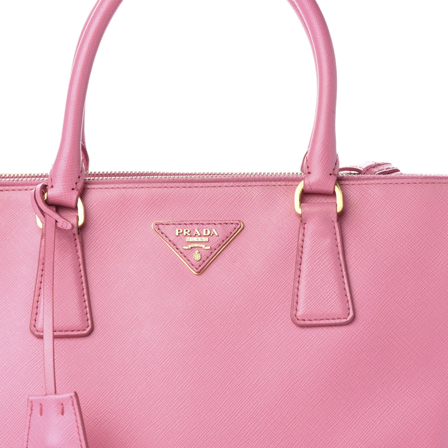 Prada Saffiano Medium Double Zip Galleria Tote Begonia 16 of 16