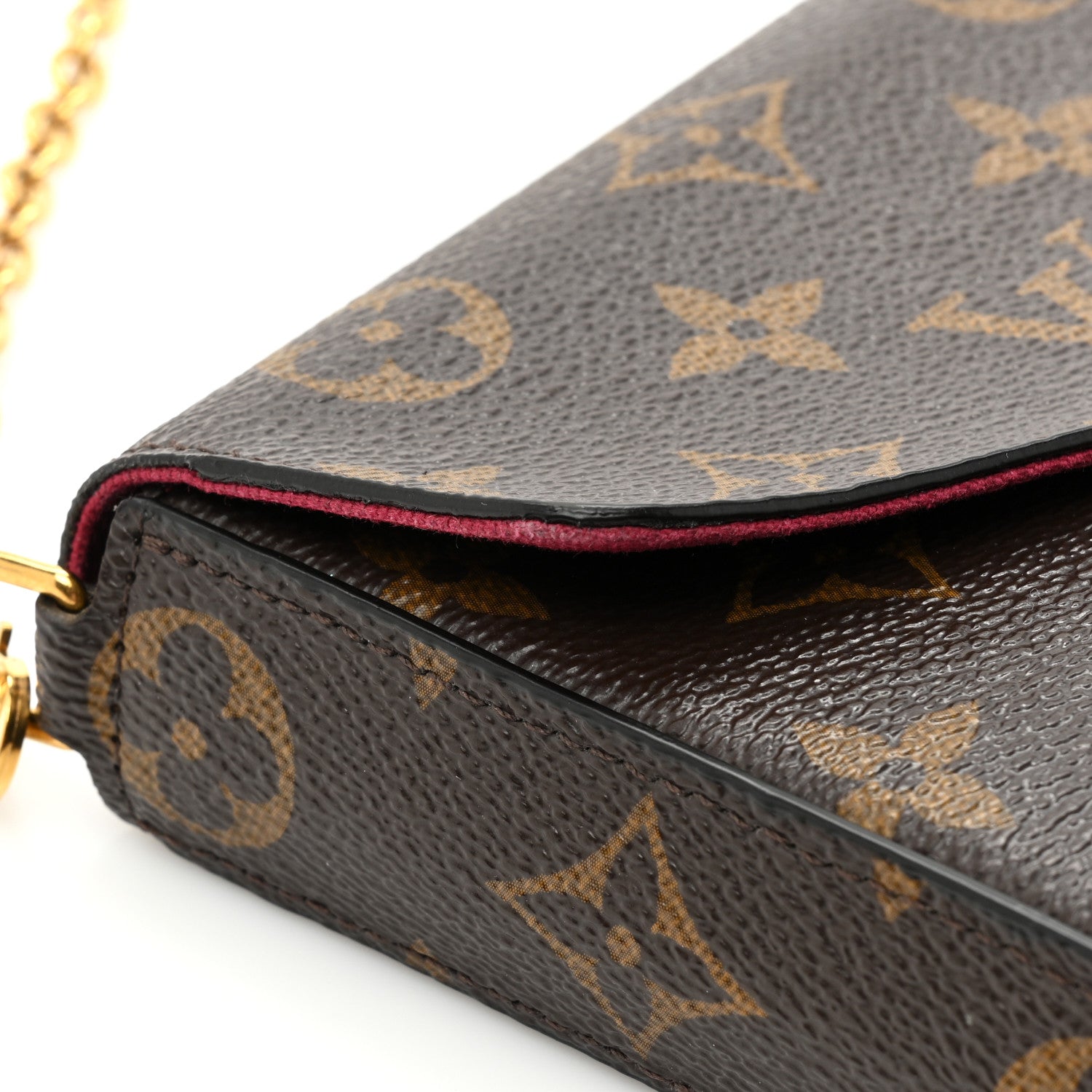 Louis Vuitton Monogram Pochette Felicie Chain Wallet Fuchsia 12 of 15