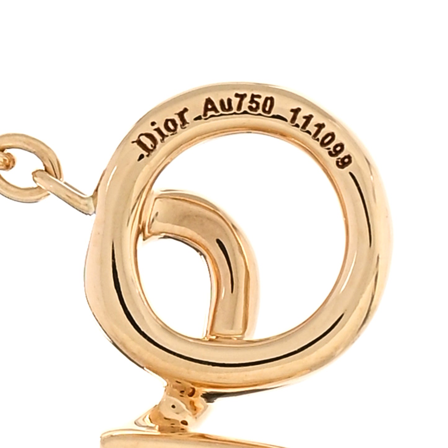 18K Yellow Gold Diamond Oui Pendant Necklace