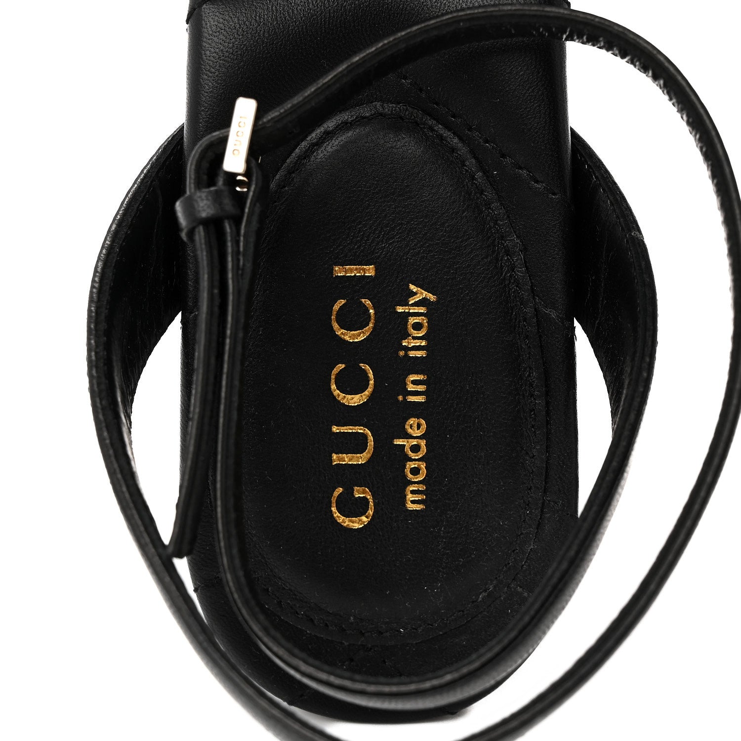 Gucci GGロゴ装飾 黒サテンシューズ Gucci Rubber GG Logo Pursuit Slides Sandals Black Women's Size 34