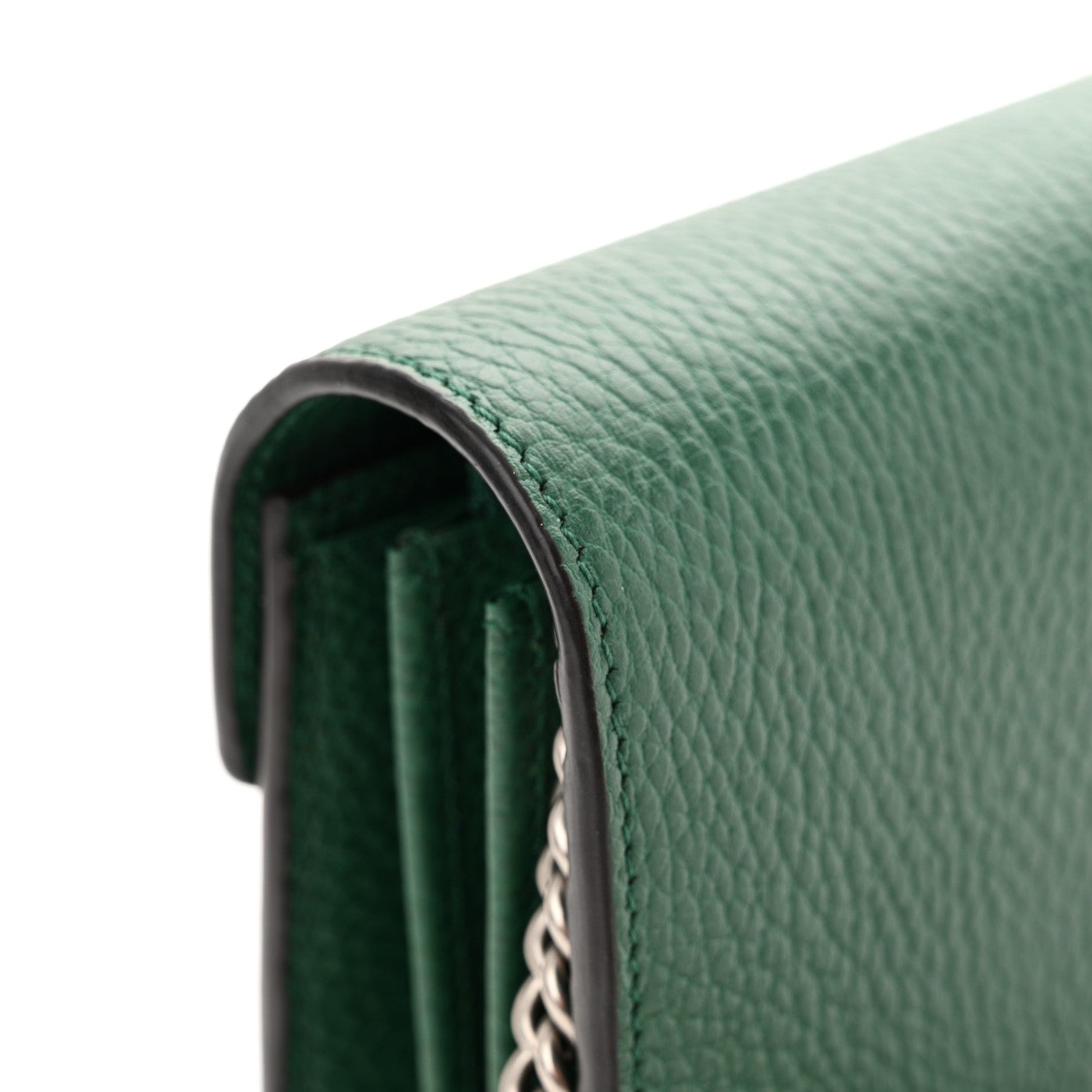 Gucci Calfskin Mini Dionysus Chain Wallet Emerald 12 of 13