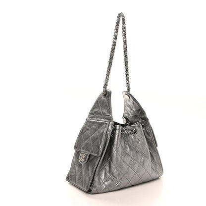 Chanel Metallic Caviar Quilted Small Chanel 25 Handbag Silver 3 of 10