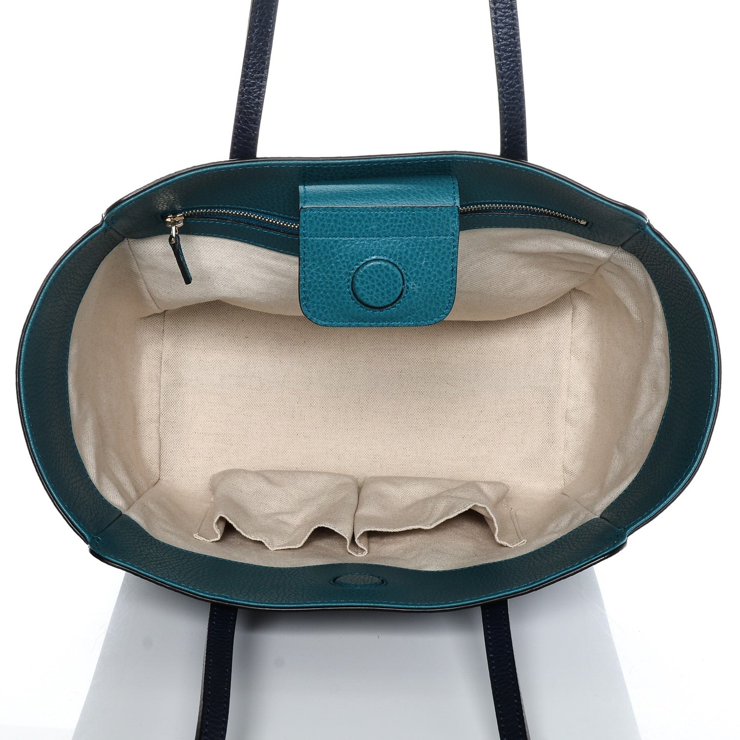 Dollar Calfskin Small Swing Tote Classic Marine Deep Cobalt